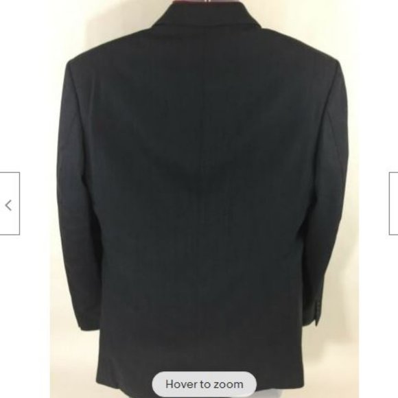 Albert Nipon Men's Dark Blue 2 Button Wool Long Sleeve Suit Blazer Jacket S40 - Picture 5 of 11